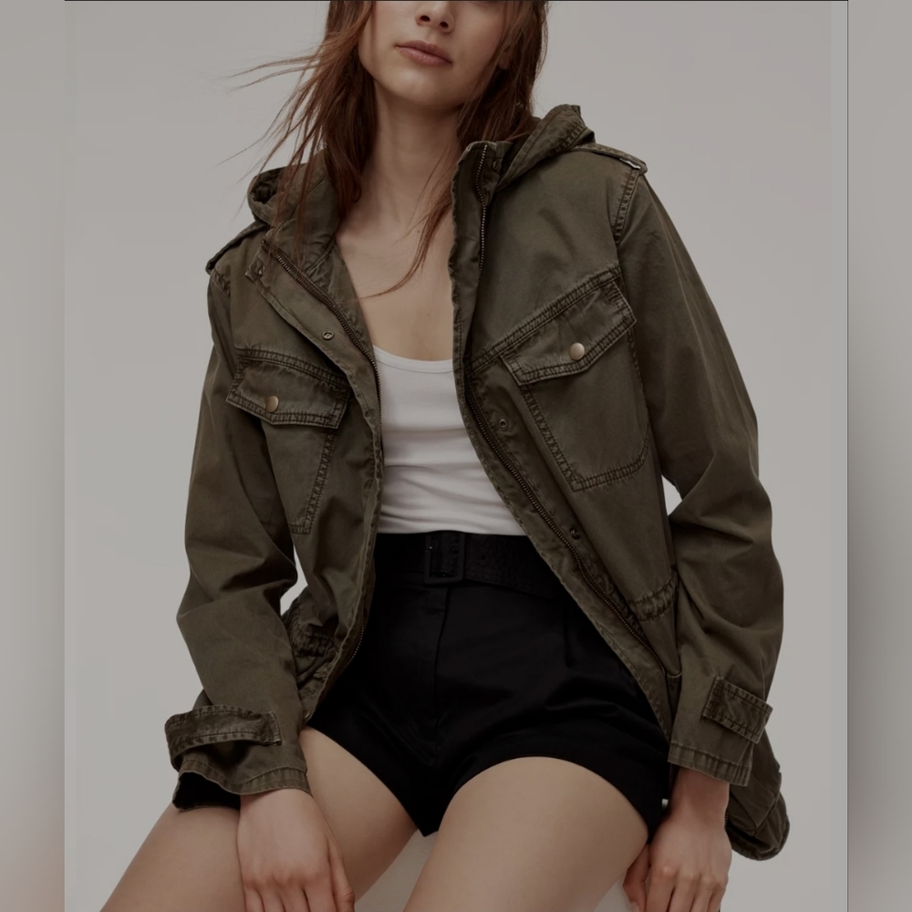 Aritzia Talula Grey Trooper Utility Jacket